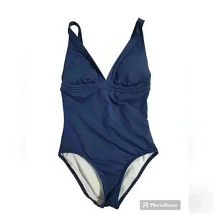 REYN SPOONER Solid V-neck Cup One-piece Swimsuit
